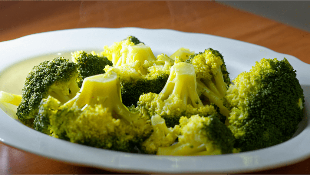 steamed broccoli in white bowl