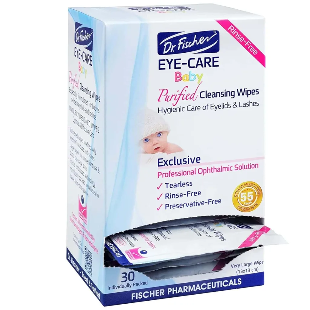 dr fischer eye wipes in individual packaging